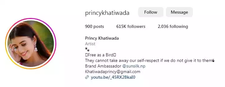 Princy Khatiwada Instagram Profile